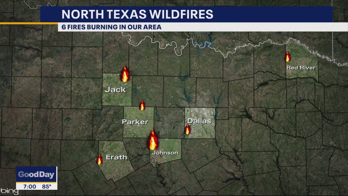 6 wildfires are now burning in North Texas